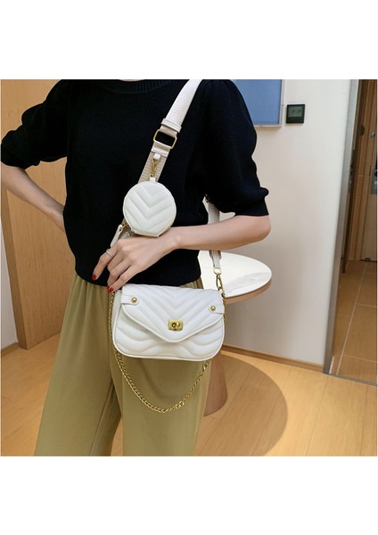 Niche Design Sense Zincir Nakış Ipliği Combo Çanta Kadın Messenger Çanta Omuz Çantası (Yurt Dışından) fırsatları