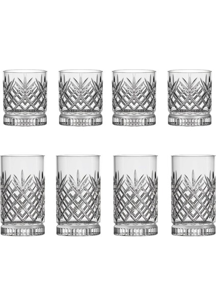 Melony 4 Adet Büyük 4 Adet Küçük Kristal Cam Bardak Takımı fiyatları