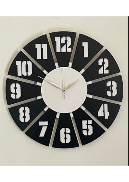 Ahşap Dekoratif Hasır Detaylı Duvar Saati 40X40 cm Sessiz Akar Mekanizma
