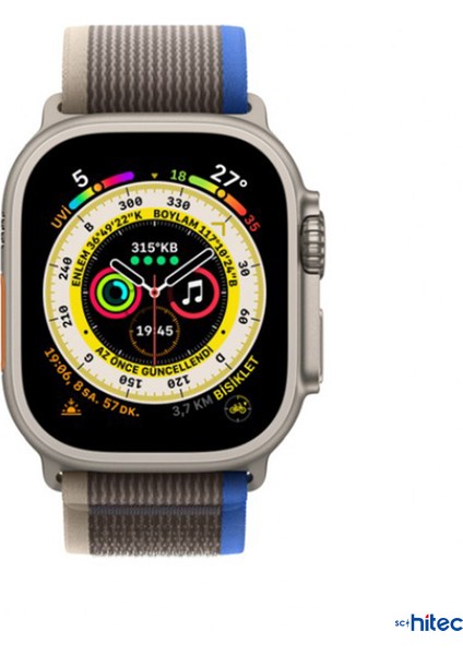 42-44MM Yeni Nesil Apple Uyumlu Akıllı Saat Kordonu Hasır Gri Mavi fiyatları