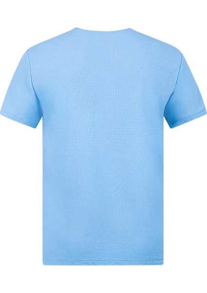 Kalei Sıfır Yaka T-Shirt Mavi