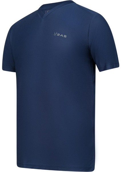 Elba V Yaka T-Shirt Lacivert
