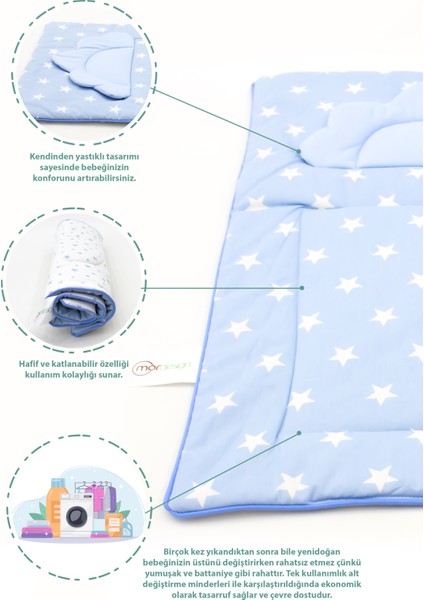 Bebek Alt Açma Minderi, Yıkanabilir, Elyaf Dolgulu Alt Değiştirme Pedi, Yıldız Serisi fiyatları