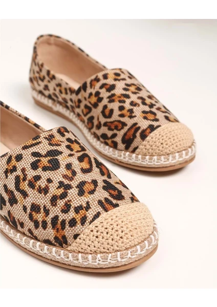 Kadın Yurry Leopar Keten Espadril