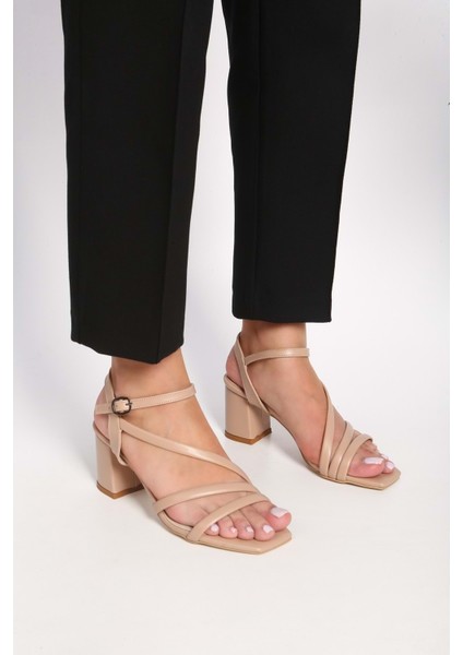 Kadın Valet Ten Kalın Topuklu Ayakkabı fiyatları