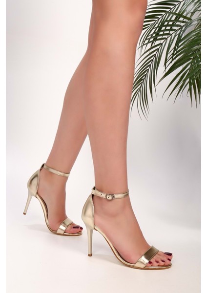 Kadın Dianthus Altın Metalik Tek Bant Topuklu Ayakkabı