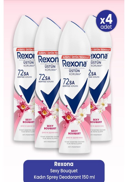Sexy Bouquet Kadın Sprey Deodorant 150 ml x 4 Adet