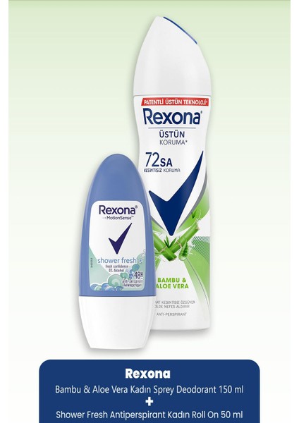 Bambu & Aloe Vera Kadın Deodorant 150 ml & Shower Fresh Roll On 50 ml