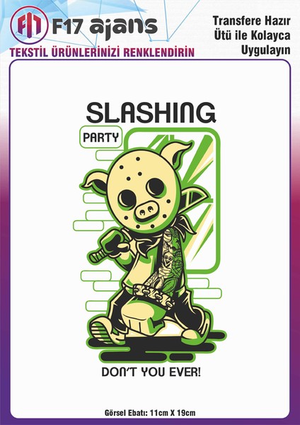 Ütü ile Yapışan Tekstil Dtf Transfer Baskı Slashing Party