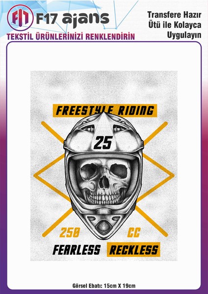 Ütü ile Yapışan Tekstil Dtf Transfer Baskı Freestyle Riding