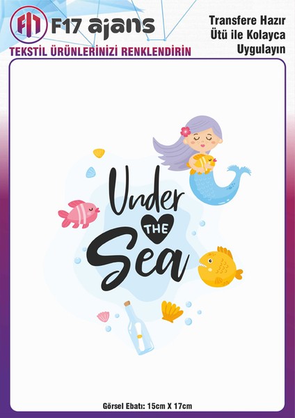 Ütü ile Yapışan Tekstil Dtf Transfer Baskı Under The Sea