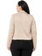 Büyük Beden Şal Yaka Astarsız Kısa Saten Bej Rengi Ceket 3
