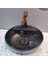 Tezgah Üstü Çanak 42 cm Lavabo Batarya Delikli Parlak Siyah 2