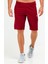 Bordo Regular Fit Örgü Desen Micro Fermuarlı Cep Erkek Şort - XE0213 1