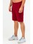 Bordo Regular Fit Örgü Desen Micro Fermuarlı Cep Erkek Şort - XE0213 2