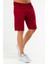 Bordo Regular Fit Örgü Desen Micro Fermuarlı Cep Erkek Şort - XE0213 3