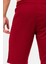 Bordo Regular Fit Örgü Desen Micro Fermuarlı Cep Erkek Şort - XE0213 5