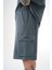 Oversize Kargo Cepli Basic Şort Füme 3
