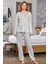 Kadın Uzun Kol Desenli Pijama Takımı 2C3T5N35 1
