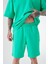 Relaxed Basic Pamuklu Cepli Şort Yeşil 4