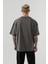 Oversize Basic Süprem Pamuklu T-Shirt Duman 2