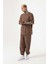 Oversize Basic Süprem Pamuklu T-Shirt Kahve 3