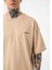 Oversize Basic Süprem Pamuklu T-Shirt Bej 3
