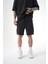 Relaxed Kargo Cepli Basic Şort Soft Siyah 1