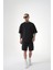 Relaxed Kargo Cepli Basic Şort Soft Siyah 4