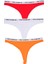 Kadın 3lü Strıng Tanga Kırmızı-Beyaz-Turuncu 2