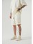 Oversize Basic Cepli Şort Krem 1