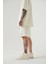 Oversize Basic Cepli Şort Krem 2