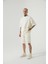 Oversize Basic Cepli Şort Krem 4