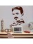 Bilim Adamı Nikola Tesla Silüeti Dekoratif Duvar Sticker, Çıkartma 3