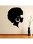 Afrikalı Kadın Hippi Kız Silüeti Duvar Sticker, Çıkartma Sarı 1