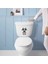 Biyolojik Tehlike Yazısı ve Simgesi Espirili Silüeti Klozet Dekoratif Sticker, Banyo, Duvar Çıkartm 1