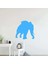 Sevimli Hayvan Fil - Elephant Silüeti Dekoratif Genç Odası Duvar Sticker, Çıkartma Mavi 1