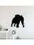 Sevimli Hayvan Fil - Elephant Silüeti Dekoratif Genç Odası Duvar Sticker, Çıkartma Siyah 1
