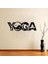 Meditasyon Yin Yang Yoga Silüeti Duvar Sticker, Çıkartma Sarı 1