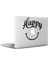 Happy Yazısı ve Gülümseme Silueti Mac Book Laptop Sticker, Etiket, Çıkartma 1