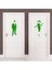 Ladies And Gentlemen Wc Silüeti Kapı Dekoratif Duvar Sticker, Çıkartma Yeşil 1