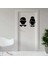 Şık Kadın ve Erkek Kafa Silüetli Wc Dekoratif Kapı Sticker, Çıkartma 1