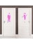 Ladies And Gentlemen Wc Silüeti Kapı Dekoratif Duvar Sticker, Çıkartma Pembe 1