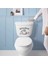 Goodbye Yazılı Şaşkın Kedi Suratı Silüeti Klozet Dekoratif Sticker, Banyo, Duvar Çıkartma 1