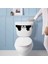 Sifona Saklalan Komik Şaşkın Gözler Silüeti Klozet Dekoratif Sticker, Banyo, Duvar Çıkartma 1