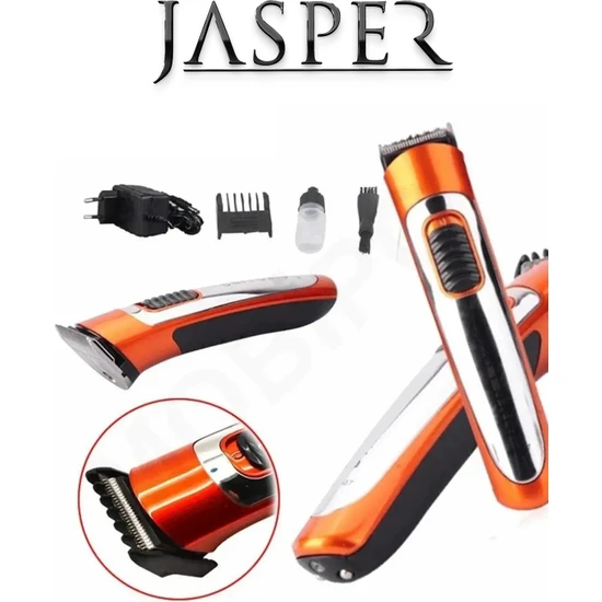 Jasper JPR-607 Profesyonel Şarjlı Saç Sakal Ense Bikini Bölgesi Tüy Kesme Tıraş Makinası