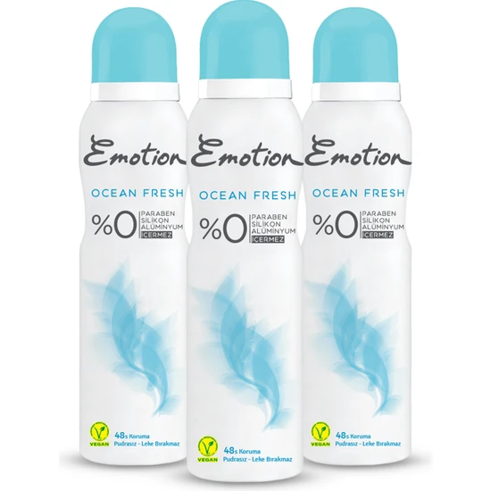 Emotion Ocean Fresh 3'lü Kadın Deodorant (3 x 150 Ml)