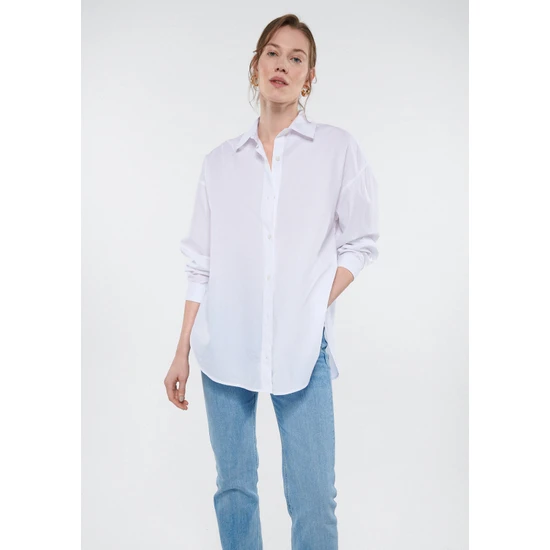 Mavi Kadın Beyaz Gömlek 1210103-620