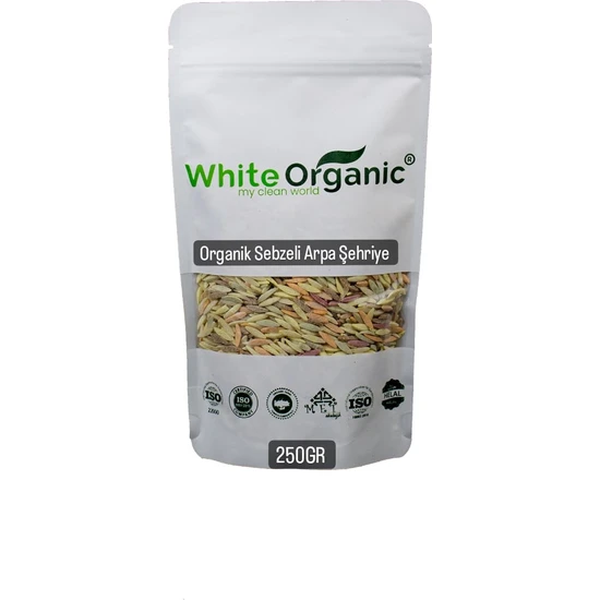 White Organic Organik Karışık Sebzeli Bebek Arpa Şehriye 250 gr +7 Ay Helal Belgeli