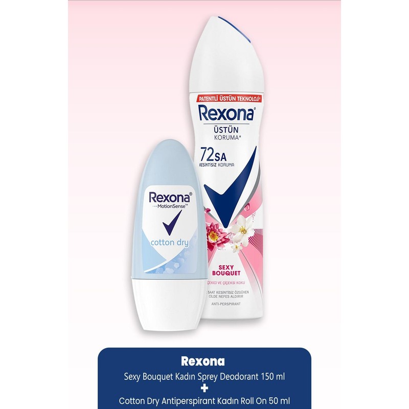 Rexona Sexy Bouquet Kadın Deodorant 150 ml & Cotton Dry Roll On 50 ml